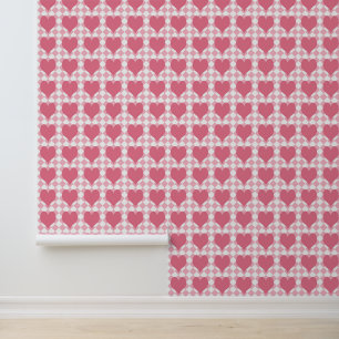 Papier Peint Coeurs roses