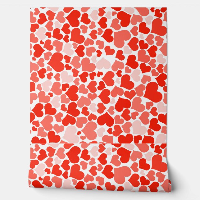 Papier Peint Coeurs rouges d'amour (Déroulement)