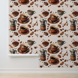 Papier peint Coffeecore Sticky Feature Mur Cuisine