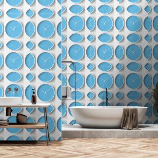 Papier Peint Collage des horloges bleu ciel