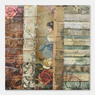 Papier Peint Collage rustique Vintage journal Patchwork (10)