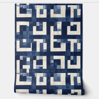 Papier Peint Conception de motif 3D Bleu de luxe