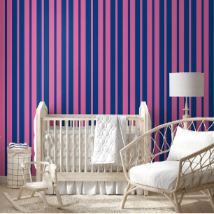 Papier Peint Conception de motif rayé stylé rose bleu