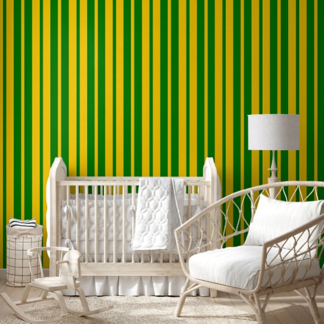 Papier Peint Conception de motif rayé stylé vert jaune  (Créateur téléchargé)