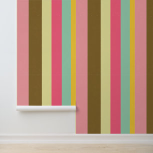 Papier Peint Conception de palette de couleurs à rayures d'été