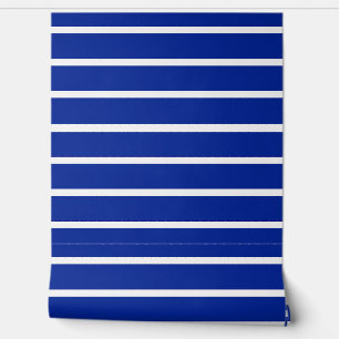 Papier Peint Conception de rayures bleues et blanches