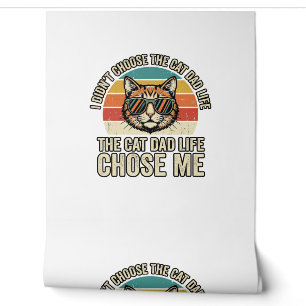 Papier Peint Conception de T-Shirt Vintage Cat Dad Life Chose M