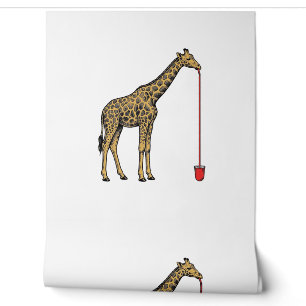 Papier Peint Conception de vecteur de paille à boire de girafe
