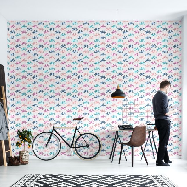 Papier Peint Conception de vélos colorés (Salon)