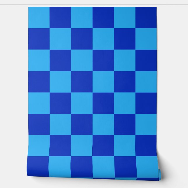 Papier Peint Conception du vérificateur bleu clair et foncé (Déroulement)
