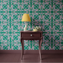 Conception ornementale baroque vert émeraude