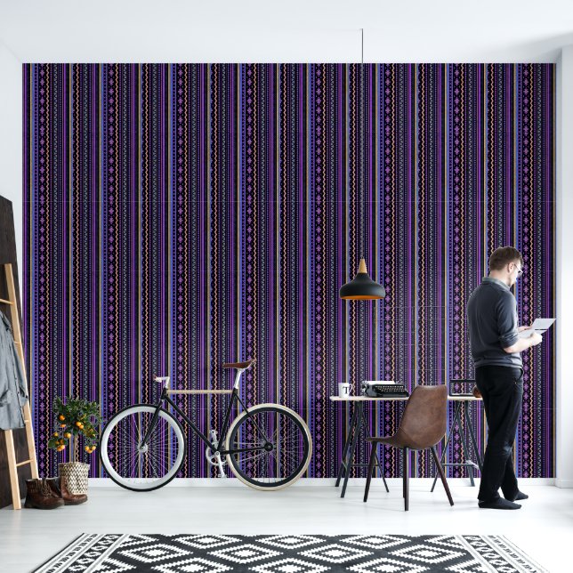 Papier Peint Conception tribale violette (Salon)