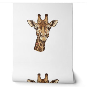 Papier Peint Conception vectorielle de tête de girafe gravée vi
