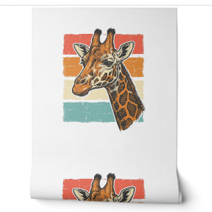 Papier Peint Conception vectorielle de tête de girafe rétro vin