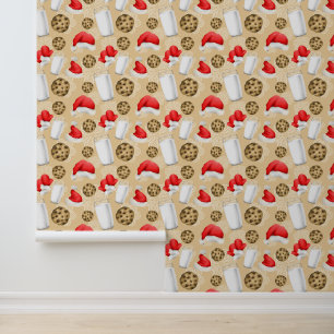 Papier Peint Cookies de Noël festifs carrelés au lait
