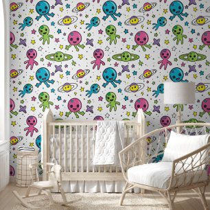 Papier Peint Cool bébé espace extra-terrestre carrelé