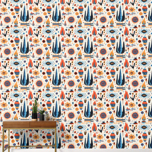 Papier Peint Cool Boho Sud-Ouest motif carrelé