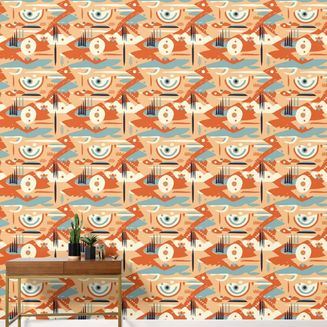 Papier Peint Cool Boho Sud-Ouest motif carrelé (Couloir)