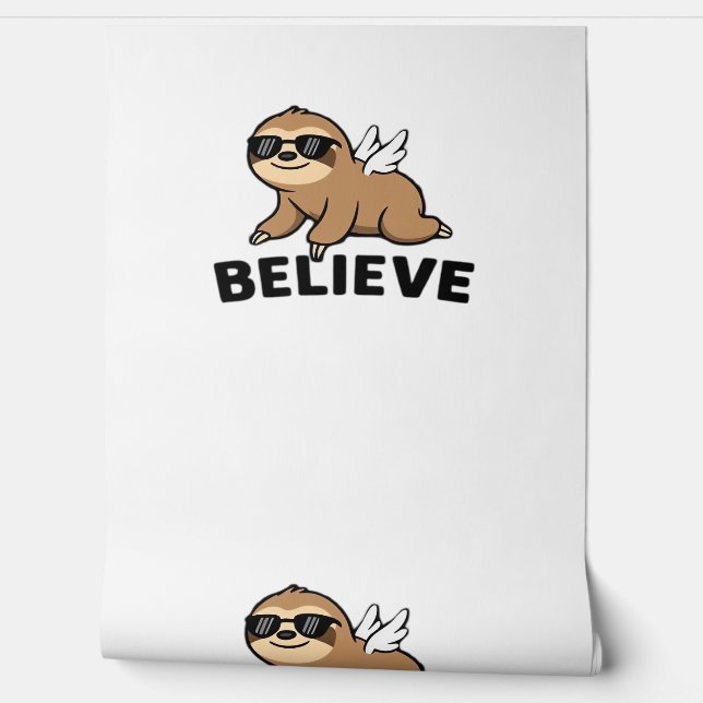 Papier Peint Cool Flying Sloth Croyez Drôle Motivational Design (Déroulement)