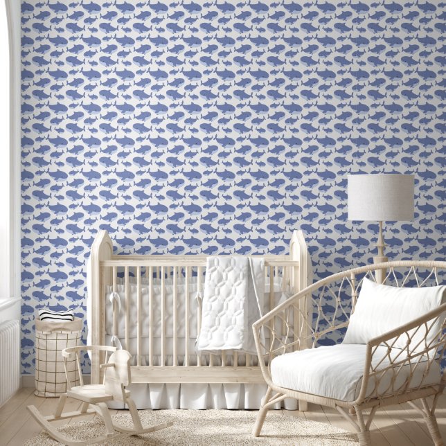 Papier Peint Cool garçons carrelé baleine motif pépinière (Enfants)