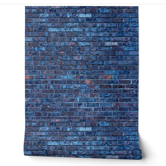 Papier Peint Cool Grunge Bleu Brick Imprimer (Déroulement)