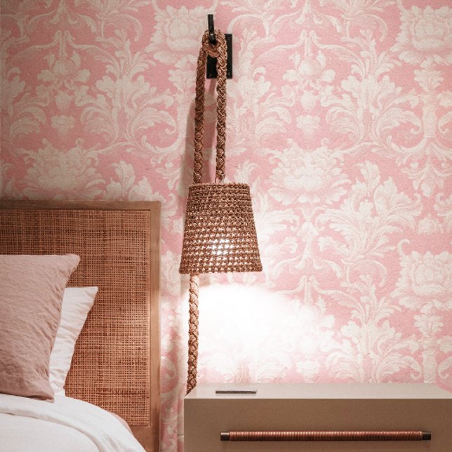 Papier Peint Coquette de motif de Damas rose (Créateur téléchargé)