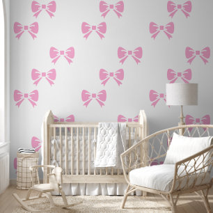 Papier Peint Coquette Preppy Pink Bow Baby Girls