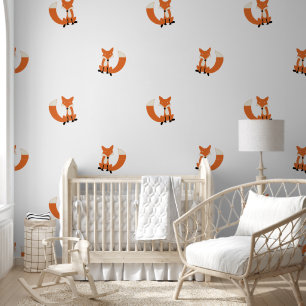 Papier Peint Coral Cute Fox Moderne Simple