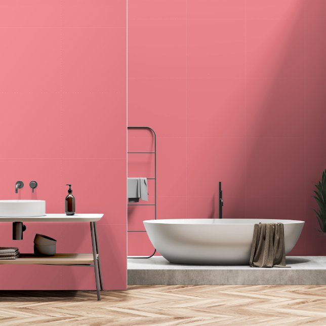 Papier Peint Coral rose couleur personnalisée Arrière - plan co (Salle de bain)