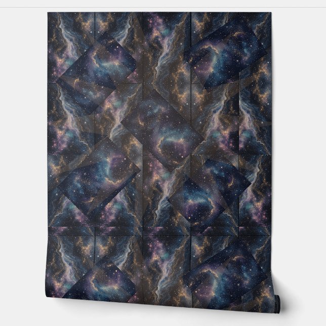 Papier Peint Cosmic Nebula Swirl 3D Wallpaper – Smooth Vinyl (Déroulement)