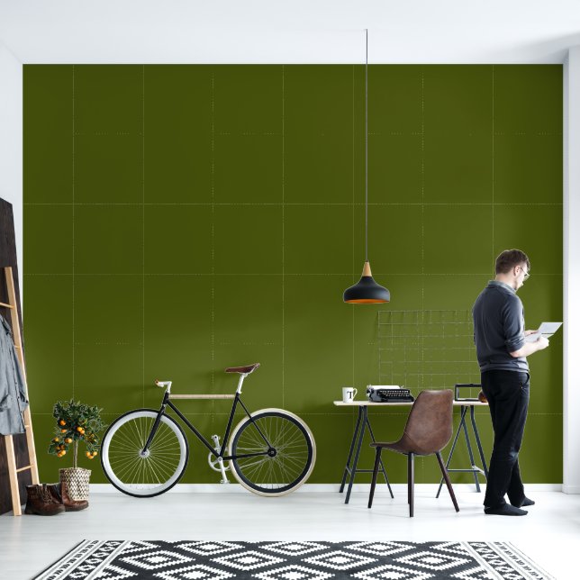 Papier Peint Couleur ferme vert olive (Salon)
