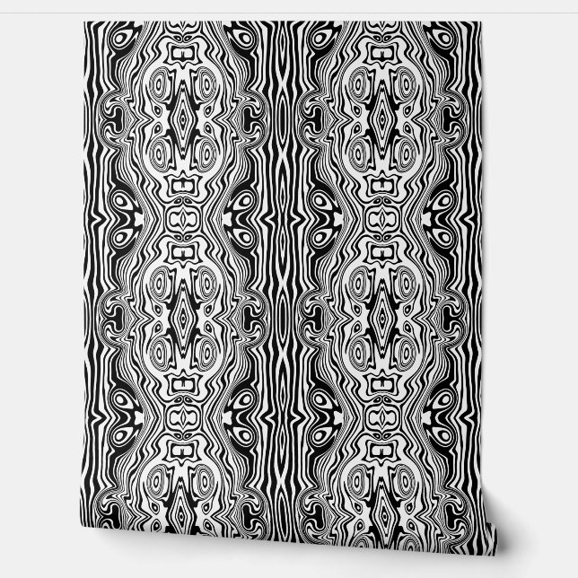 Papier Peint Couleur personnalisée des vagues Abstraites en noi (Déroulement)