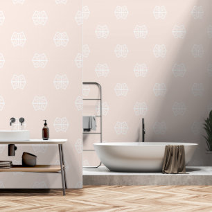 Papier Peint Couleur Personnalisée Rose Géométrique Moderne Sim