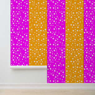 Papier Peint Couleur rose et orange avec Pois - Jouer