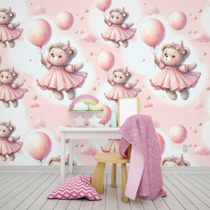Papier Peint Couleur rose pastel de l'ours en tourbe