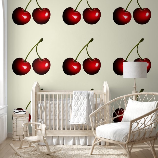 Papier Peint Couleurs personnalisées des cerises rouges (Enfants)