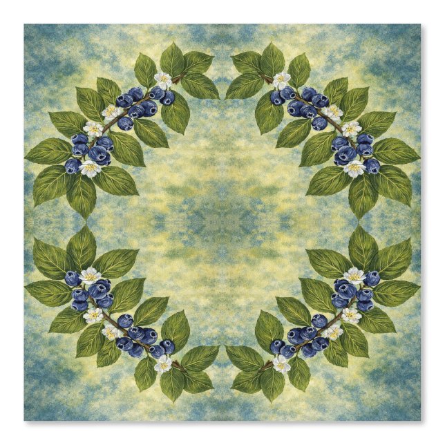 Papier Peint Couronne de Myrtilles Vintage (Recto)