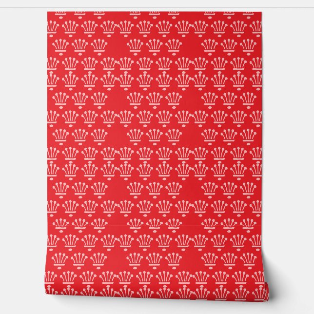 Papier Peint Couronnes roses Rouge (Déroulement)