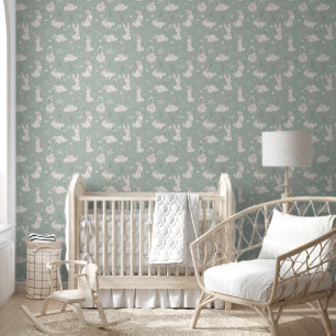 Papier Peint Couverture murale de lapins de lapin vert