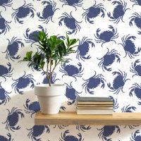 Crabe Motif côtier bleu et blanc