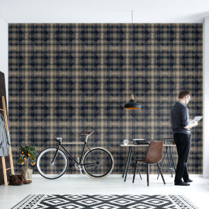Papier Peint Cracket Plaid Diamond Texture Taupe Beige Brown