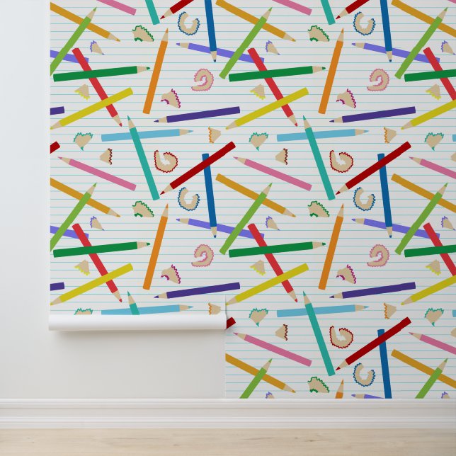 Papier Peint Crayons colorés Enfants Motifs (Application)