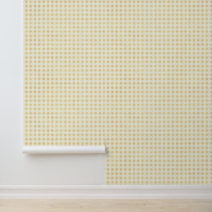 Papier Peint Crème Beige Rustique Neutre Petite En vichy Motif