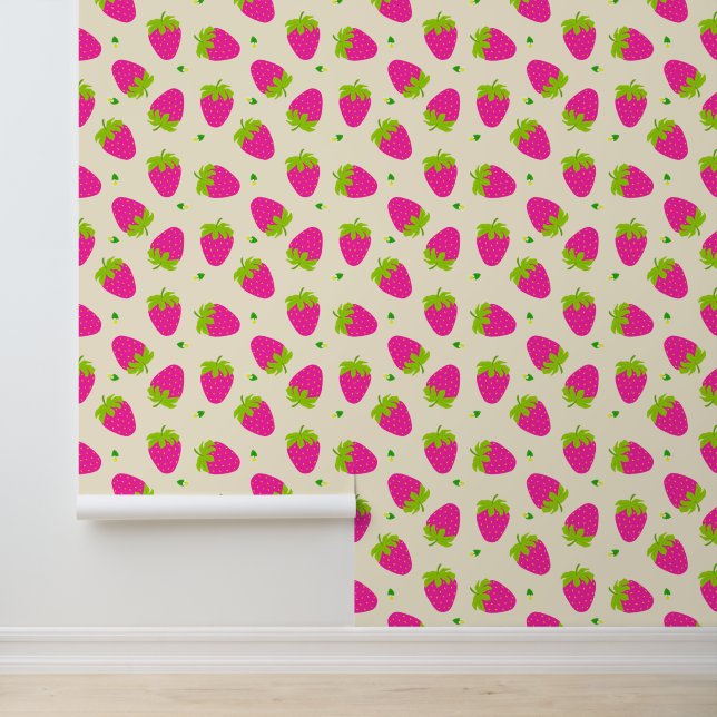 Papier Peint Crème fraise (Application)