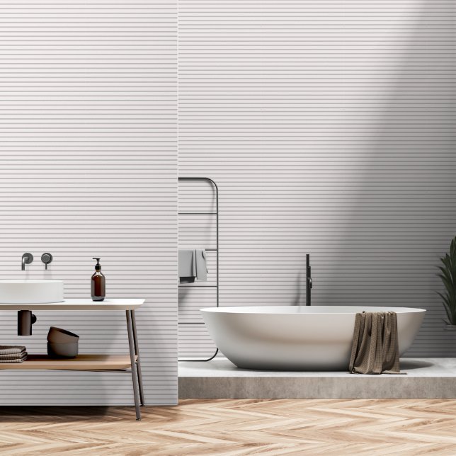 Papier Peint Crème rayée (Salle de bain)