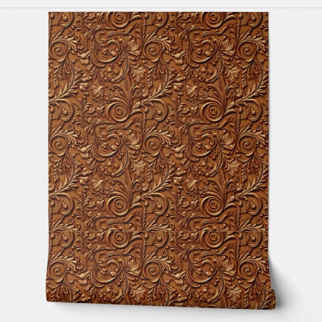 Papier Peint Cuir à outils Brown (Déroulement)