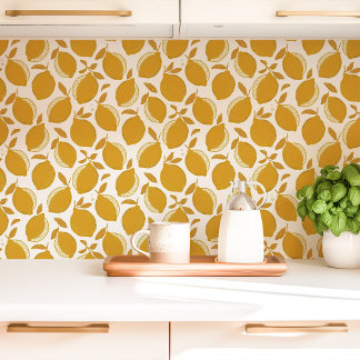 Papier Peint Cuisine au citron jaune