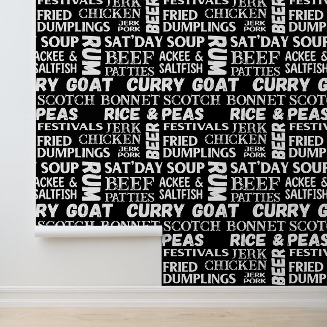 Papier Peint Cuisine jamaïcaine Cuisine typographique (Application)