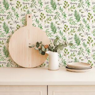 Papier Peint Cuisine Jardin d'Herbes Vibrant