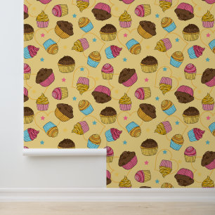 Papier Peint Cupcakes et muffins Dessert Food Patterned